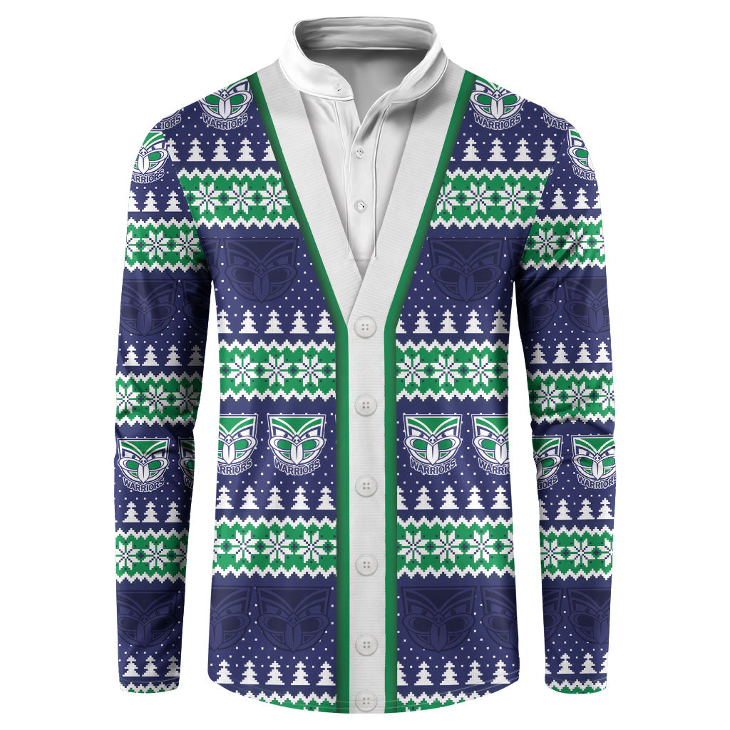 New Zealand Warriors Rugby Christmas Button Sweatshirt Seamless Cardigan Inspired