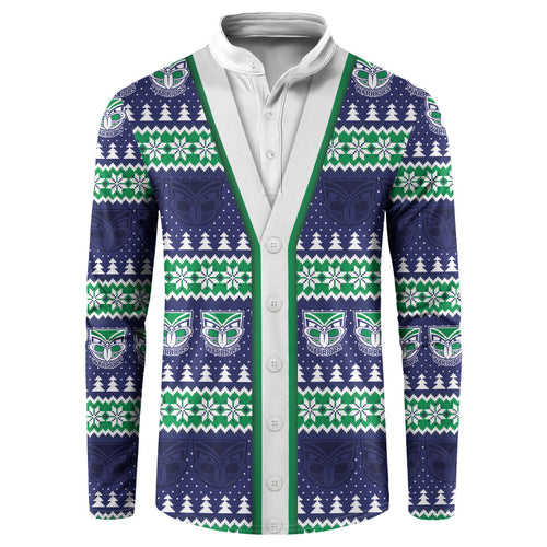 New Zealand Warriors Rugby Christmas Button Sweatshirt Seamless Cardigan Inspired