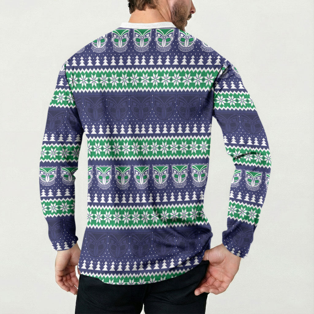New Zealand Warriors Rugby Christmas Button Sweatshirt Seamless Cardigan Inspired