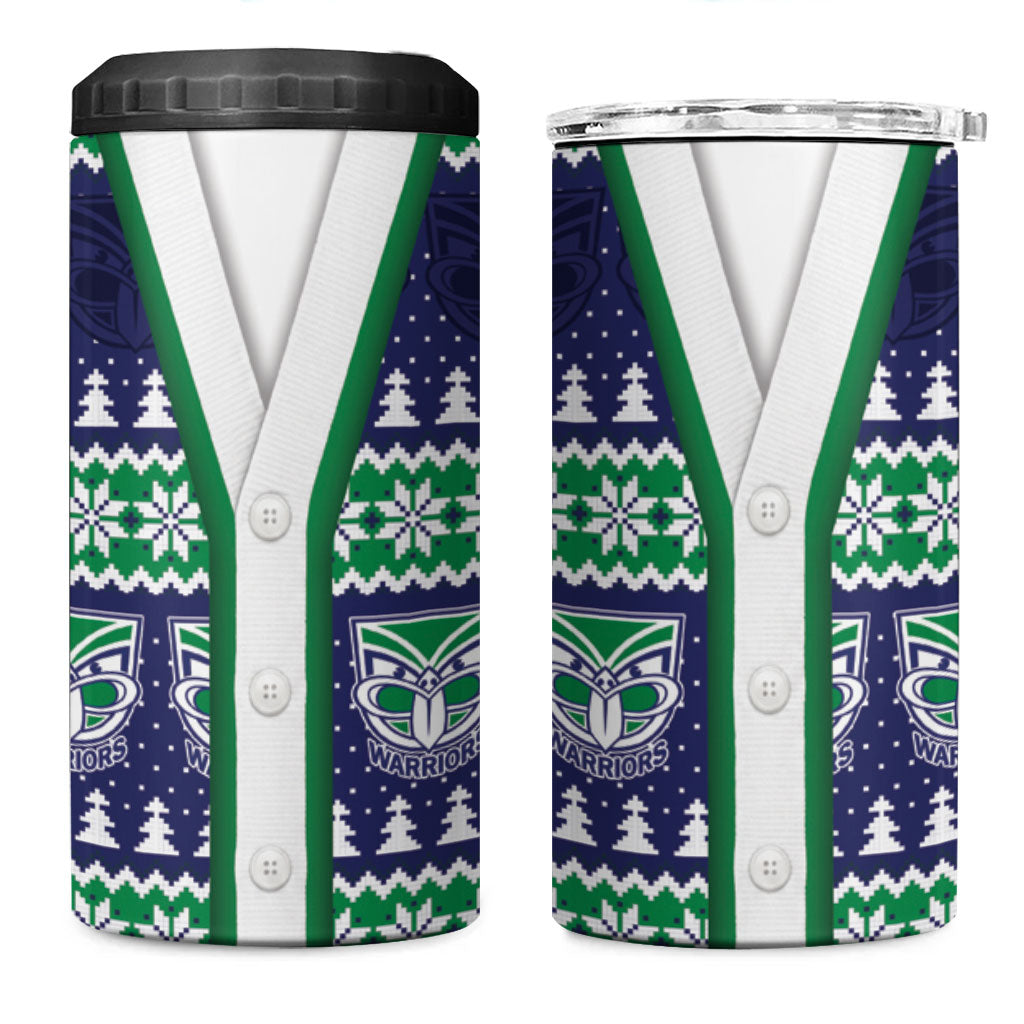 New Zealand Warriors Rugby Christmas 4 in 1 Can Cooler Tumbler Seamless Cardigan Inspired