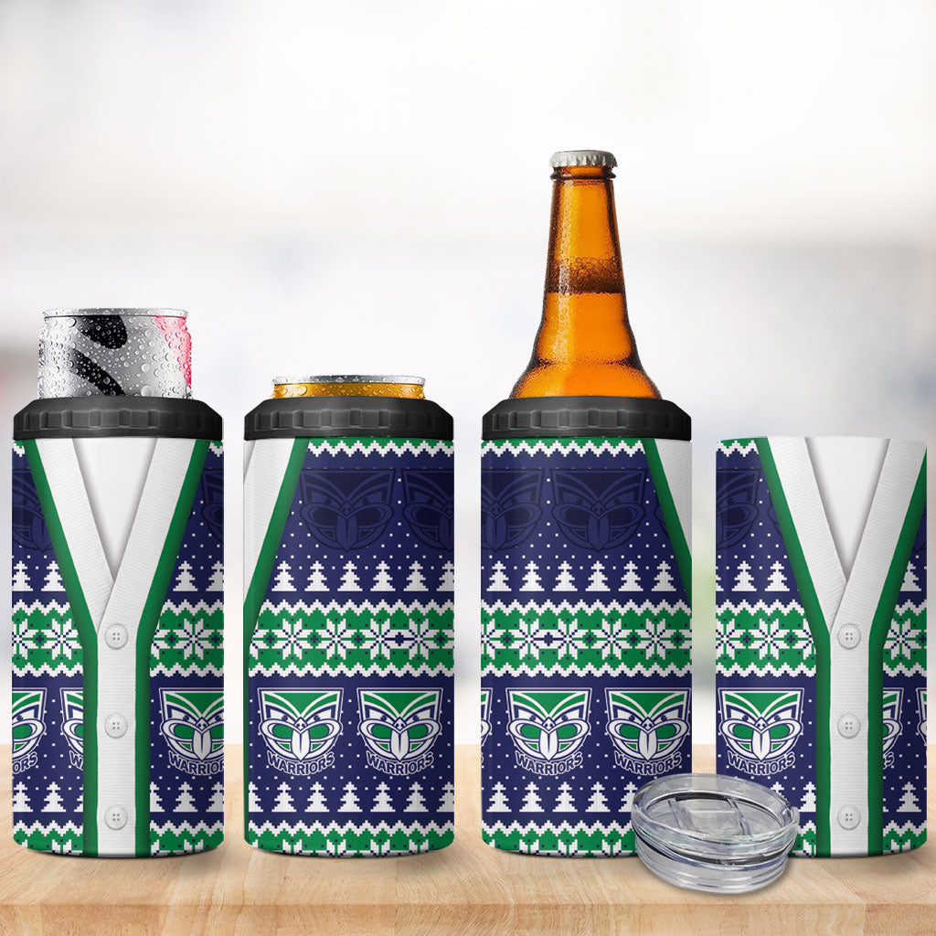 New Zealand Warriors Rugby Christmas 4 in 1 Can Cooler Tumbler Seamless Cardigan Inspired