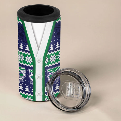 New Zealand Warriors Rugby Christmas 4 in 1 Can Cooler Tumbler Seamless Cardigan Inspired