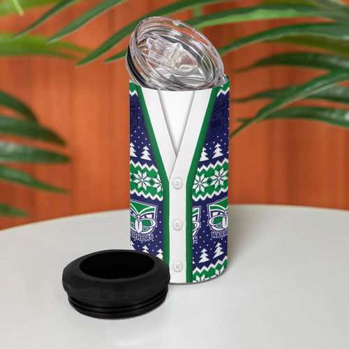 New Zealand Warriors Rugby Christmas 4 in 1 Can Cooler Tumbler Seamless Cardigan Inspired