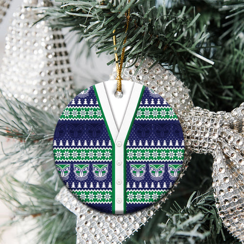 New Zealand Warriors Rugby Christmas Ceramic Ornament Seamless Cardigan Inspired