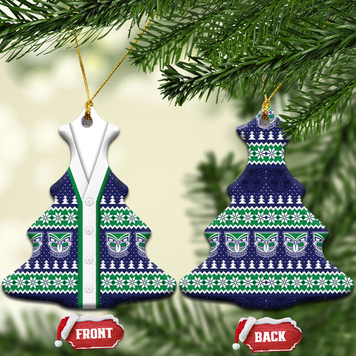 New Zealand Warriors Rugby Christmas Ceramic Ornament Seamless Cardigan Inspired