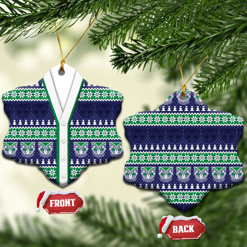 New Zealand Warriors Rugby Christmas Ceramic Ornament Seamless Cardigan Inspired