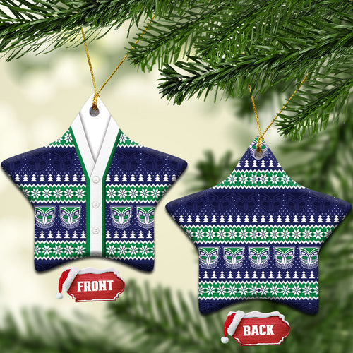 New Zealand Warriors Rugby Christmas Ceramic Ornament Seamless Cardigan Inspired