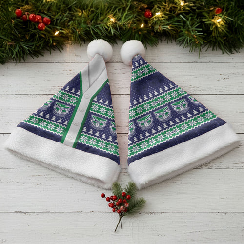New Zealand Warriors Rugby Christmas Santa Hat Seamless Cardigan Inspired