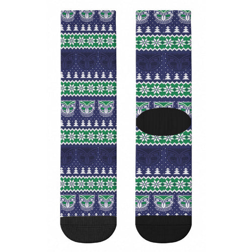 New Zealand Warriors Rugby Christmas Crew Socks Seamless Cardigan Inspired