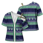 New Zealand Warriors Rugby Christmas Cross Shoulder Shirt Seamless Cardigan Inspired