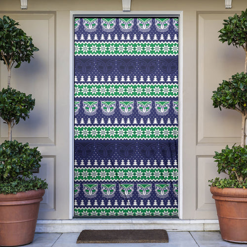New Zealand Warriors Rugby Christmas Door Cover Seamless Cardigan Inspired
