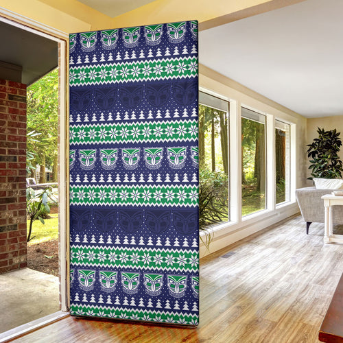 New Zealand Warriors Rugby Christmas Door Cover Seamless Cardigan Inspired