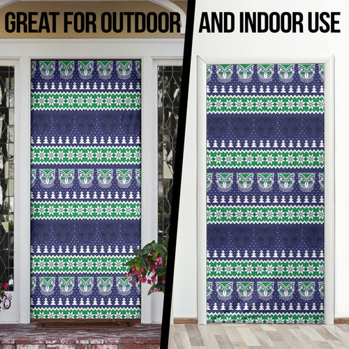 New Zealand Warriors Rugby Christmas Door Cover Seamless Cardigan Inspired