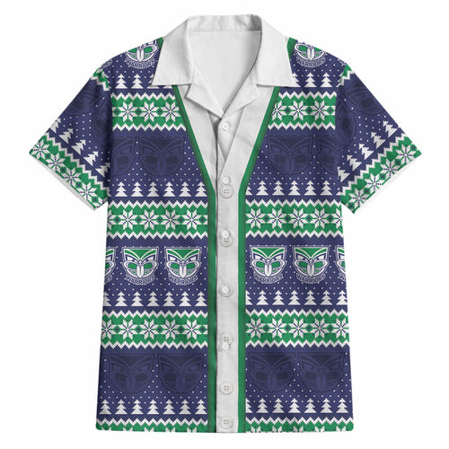 New Zealand Warriors Rugby Christmas Hawaiian Shirt Seamless Cardigan Inspired