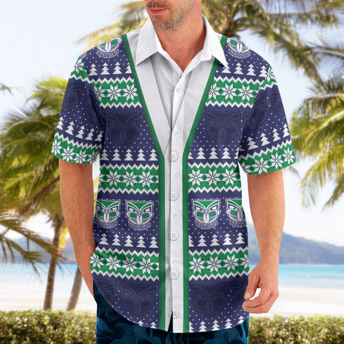 New Zealand Warriors Rugby Christmas Hawaiian Shirt Seamless Cardigan Inspired