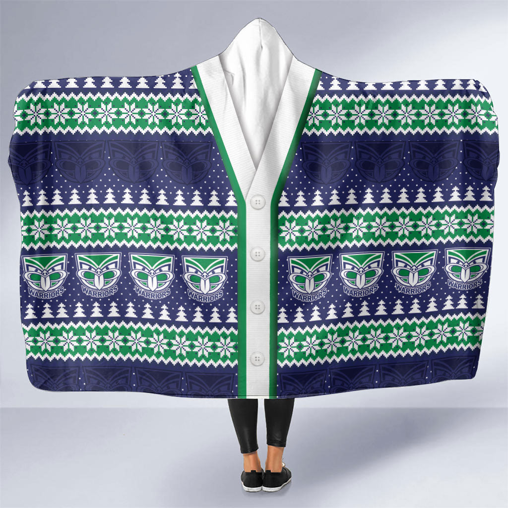 New Zealand Warriors Rugby Christmas Hooded Blanket Seamless Cardigan Inspired