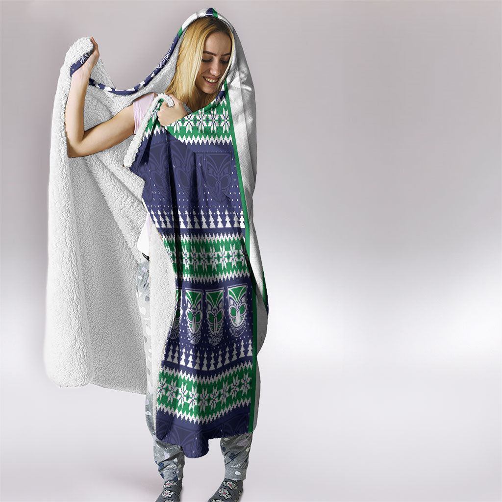 New Zealand Warriors Rugby Christmas Hooded Blanket Seamless Cardigan Inspired