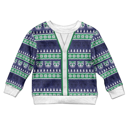 New Zealand Warriors Rugby Christmas Kid Ugly Christmas Sweater Seamless Cardigan Inspired
