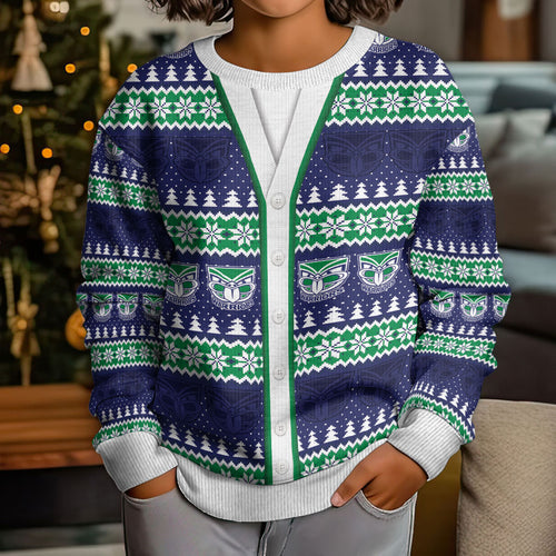 New Zealand Warriors Rugby Christmas Kid Ugly Christmas Sweater Seamless Cardigan Inspired