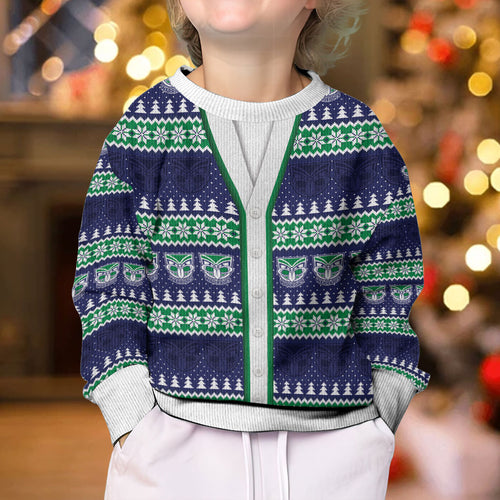 New Zealand Warriors Rugby Christmas Kid Ugly Christmas Sweater Seamless Cardigan Inspired