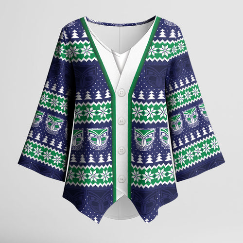 New Zealand Warriors Rugby Christmas Kimono Sleeve Blouse Seamless Cardigan Inspired