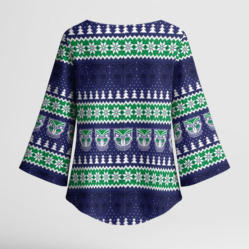 New Zealand Warriors Rugby Christmas Kimono Sleeve Blouse Seamless Cardigan Inspired