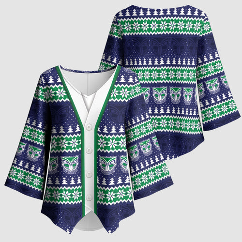 New Zealand Warriors Rugby Christmas Kimono Sleeve Blouse Seamless Cardigan Inspired