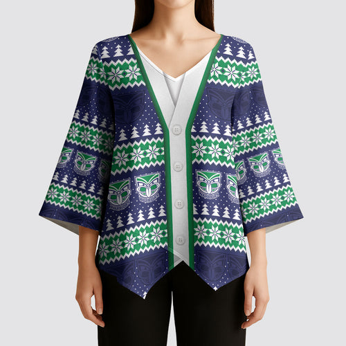 New Zealand Warriors Rugby Christmas Kimono Sleeve Blouse Seamless Cardigan Inspired