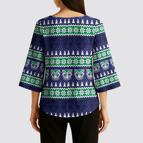 New Zealand Warriors Rugby Christmas Kimono Sleeve Blouse Seamless Cardigan Inspired