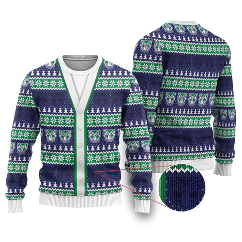 New Zealand Warriors Rugby Christmas Ugly Christmas Sweater Seamless Cardigan Inspired