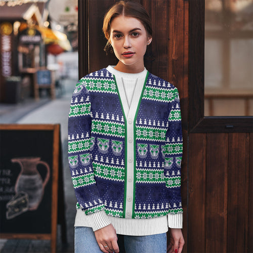 New Zealand Warriors Rugby Christmas Ugly Christmas Sweater Seamless Cardigan Inspired