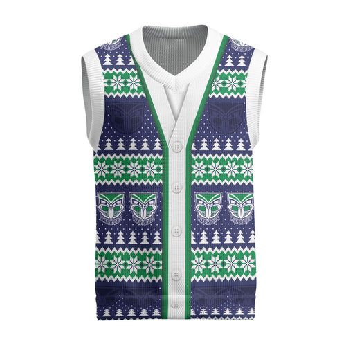 New Zealand Warriors Rugby Christmas Knitted V-Neck Vest Seamless Cardigan Inspired