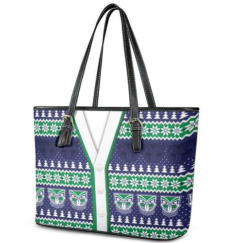 New Zealand Warriors Rugby Christmas Leather Tote Bag Seamless Cardigan Inspired