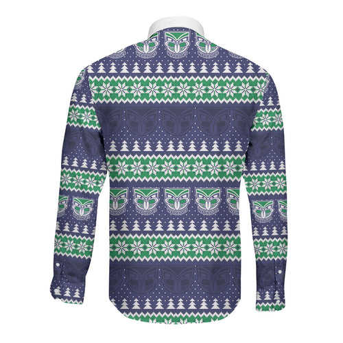 New Zealand Warriors Rugby Christmas Long Sleeve Button Shirt Seamless Cardigan Inspired