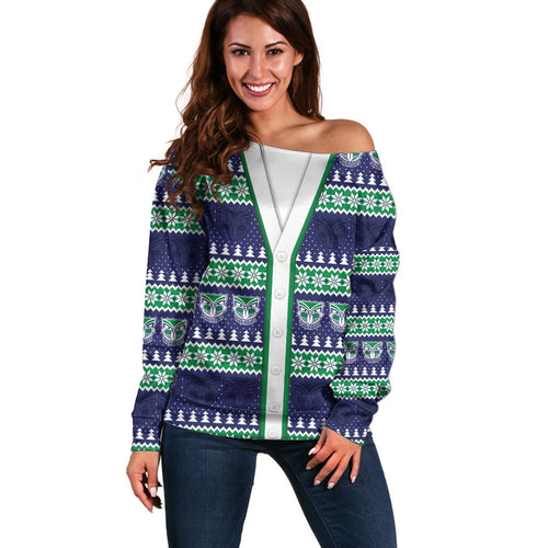 New Zealand Warriors Rugby Christmas Off Shoulder Sweater Seamless Cardigan Inspired