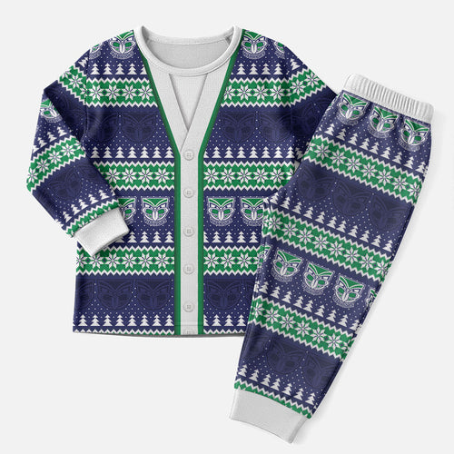 New Zealand Warriors Rugby Christmas Pajama Set Seamless Cardigan Inspired