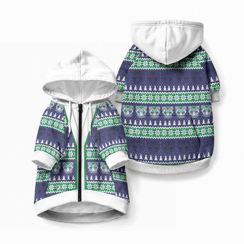 New Zealand Warriors Rugby Christmas Pet Hoodie Seamless Cardigan Inspired