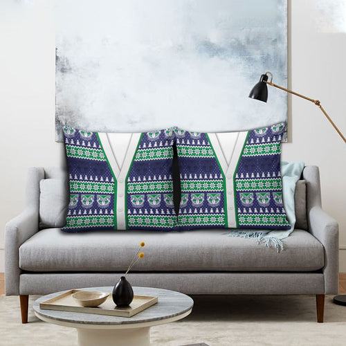 New Zealand Warriors Rugby Christmas Pillow Cover Seamless Cardigan Inspired