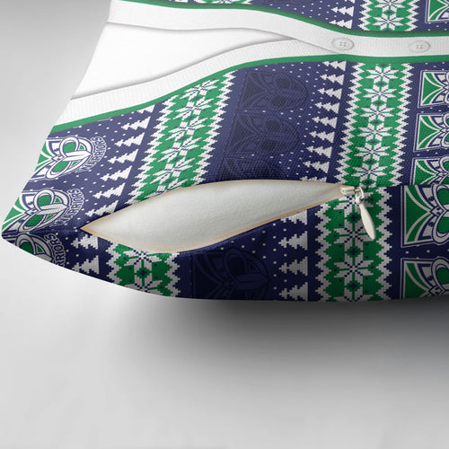 New Zealand Warriors Rugby Christmas Pillow Cover Seamless Cardigan Inspired
