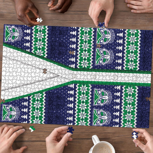 New Zealand Warriors Rugby Christmas Puzzle Seamless Cardigan Inspired