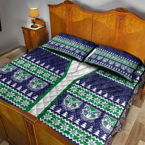 New Zealand Warriors Rugby Christmas Quilt Bed Set Seamless Cardigan Inspired