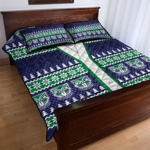 New Zealand Warriors Rugby Christmas Quilt Bed Set Seamless Cardigan Inspired