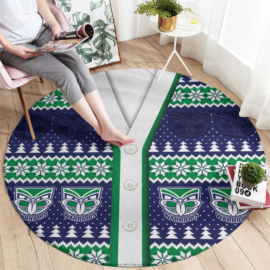 New Zealand Warriors Rugby Christmas Round Carpet Seamless Cardigan Inspired