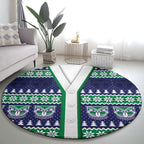 New Zealand Warriors Rugby Christmas Round Carpet Seamless Cardigan Inspired