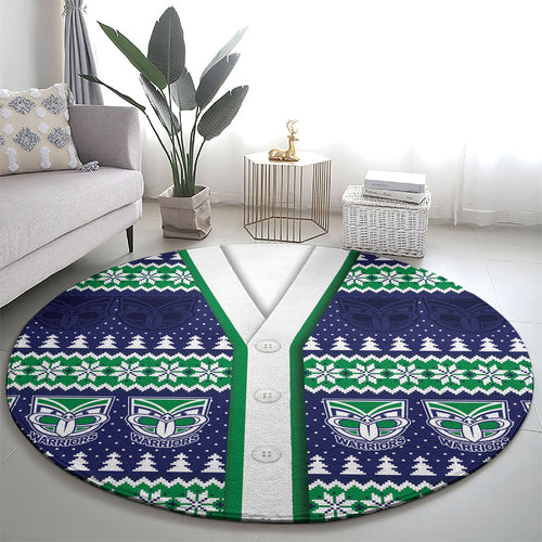 New Zealand Warriors Rugby Christmas Round Carpet Seamless Cardigan Inspired