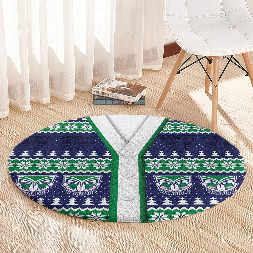 New Zealand Warriors Rugby Christmas Round Carpet Seamless Cardigan Inspired