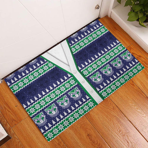 New Zealand Warriors Rugby Christmas Rubber Doormat Seamless Cardigan Inspired
