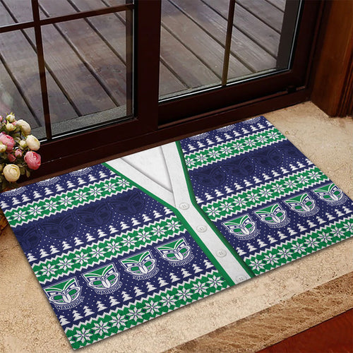 New Zealand Warriors Rugby Christmas Rubber Doormat Seamless Cardigan Inspired