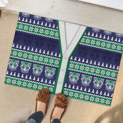 New Zealand Warriors Rugby Christmas Rubber Doormat Seamless Cardigan Inspired