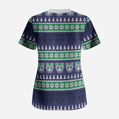New Zealand Warriors Rugby Christmas Scrub Top Seamless Cardigan Inspired